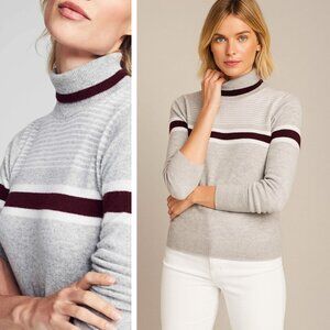 NWT Faherty Solange Cashmere Stripe Sweater